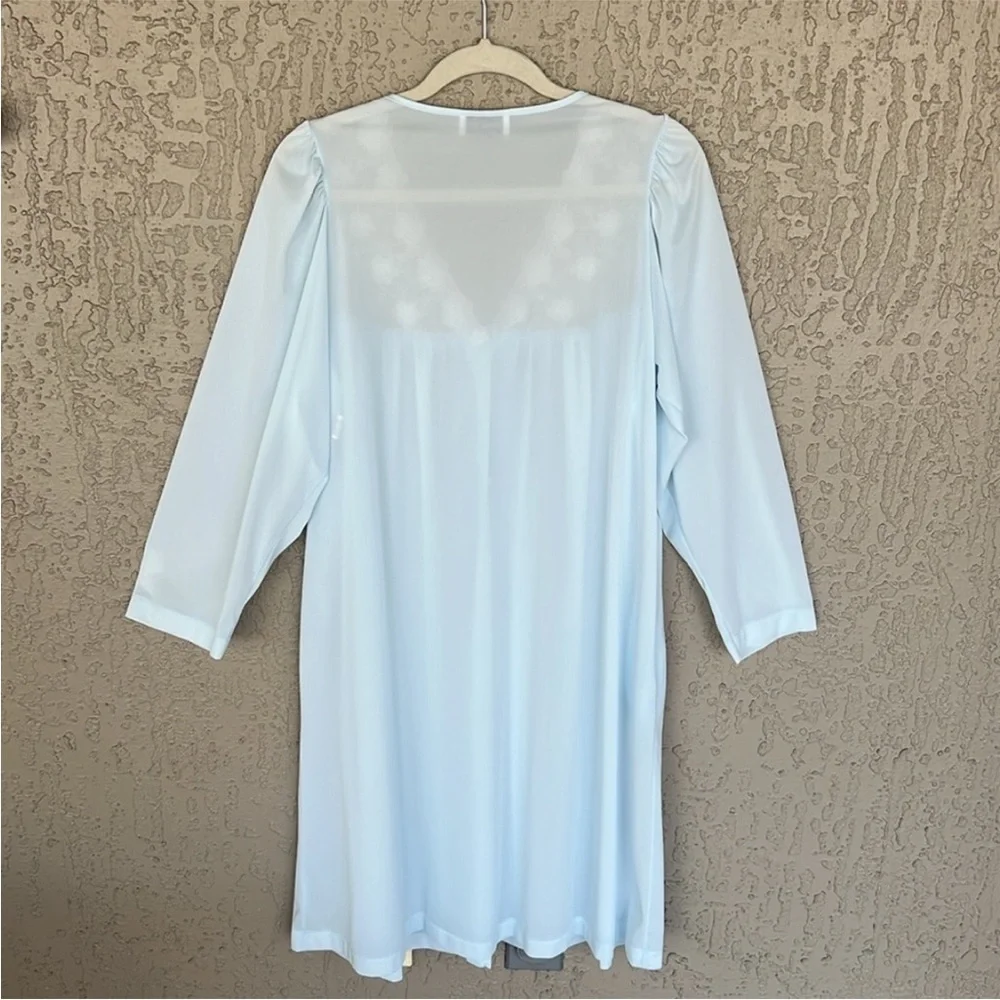 Vintage Vanity Fair Light Blue Nylon Lace Nightgown Robe Set M USA Made - Picture 9 of 15